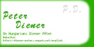 peter diener business card