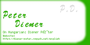 peter diener business card